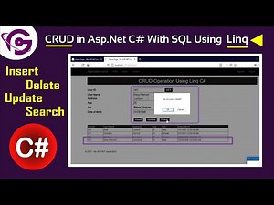 Complete CRUD Operation in Asp.Net C# with SQL Using Linq Step by Step | ProgrammingGeek
