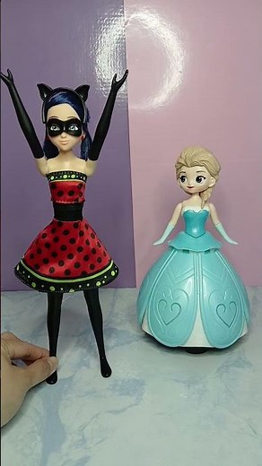 Amazing transforming miraculous ladybug and Disney Frozen Elsa