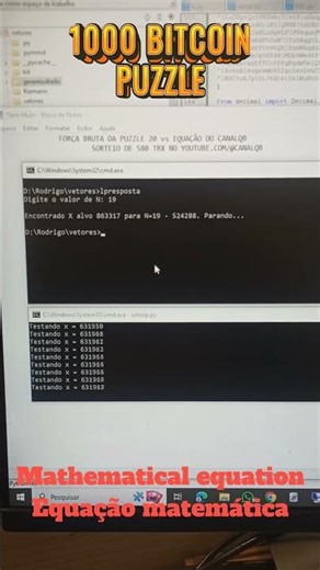 1000 BITCOIN PUZZLE mathematical equation