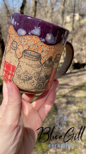 Randomly Generated Mugs: series 5 - mug 20 •••#random #randomlygenerated #randomlygeneratedmugs #handmade #ceramicart #smallbusiness #underglazetransfers | BlueGill Ceramics