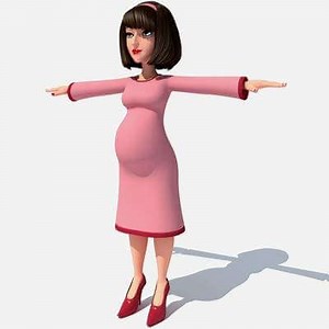 Cartoon Pregnant Woman - 3D Model by 3D Horse