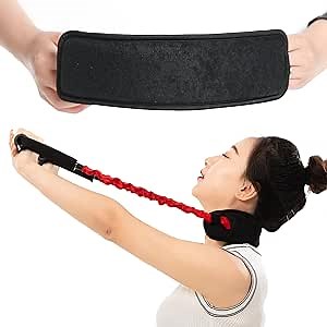 Amazon.com: Neck Stretcher Exerciser - Cervical Traction Device for Neck Pain Relief, Neck Strengthener with Thicker Pad and Red Handle - Portable and Comfortable (30-40lb)… : Health & Household