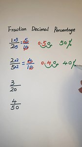 Converting fractions to decimals | Convert fraction to percentage #fraction #decimal #percentage | Math Tricks