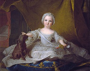 Porträt von Marie-Zéphyrine von Frankreich mit ihrem Hund | Jean-Marc Nattier | Gemälde-Reproduktion