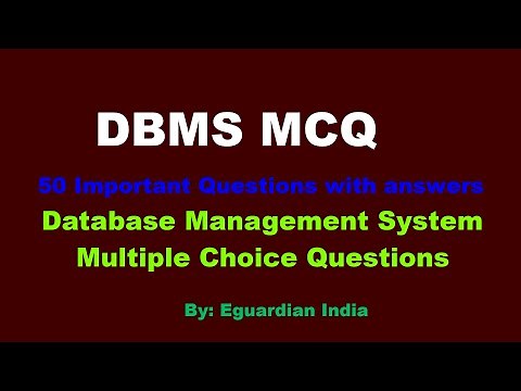 DBMS MCQ Questions with answers | Fundamental of Database Management System Multiple Choice Question