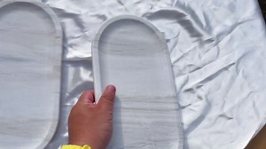 Natural Marble Tray, Stone Vanity Tray for Bathroom & Kitchen Countertop - Organizer for Perfume, Jewelry, Cosmetics 12x6 Inch,Light Wood Grain