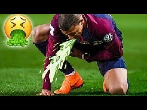 Football Players Vomiting On Football Field .Lionel messi, Ronaldo,Beckham,pepe New Compilation 2019