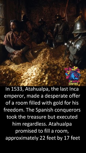 Atahualpa, captured by Francisco Pizarro's forces during their conquest of the Incan Empire, found himself in a dire situation. Held captive in the highlands of Cajamarca, he proposed a ransom unlike any other in history to secure his release. Atahualpa promised to fill a room—approximately 22 feet by 17 feet—once with gold and twice with silver. Astonishingly, over several months, loads of precious metals were delivered, fulfilling his promise. The room was filled with an estimated 24 tons of g