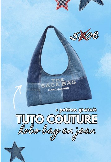 Sac hobo en jean à coudre soi‑même — patron gratuit et tutoriel