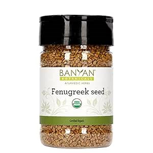 Banyan Botanicals Fenugreek – Organic Fenugreek Seeds – Whole Trigonella Foenum-Graecum Seeds for Cooking and to Support Digestion* – Spice Jar – Non-GMO, Sustainably Sourced, Vegan