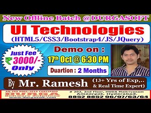 UI Technologies Offline Training @ DURGASOFT