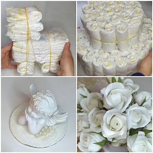 2.7M views · 17K reactions | DIY diaper cake for a baby shower! | MetDaan Tips | Facebook