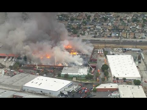 WATCH LIVE: Massive fire engulfs California industrial building