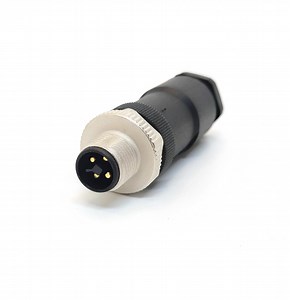 [Hot Item] M12 T Coding Power Male Connector 4 Pin T Coded Straight Round Plug Connector