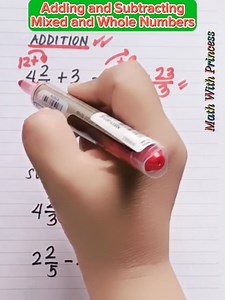 36K views · 306 reactions | Adding and Subtracting Mixed Numbers and Whole Numbers #math #mathwithprincess #mathviralvideo #mathviral #MathTutor #mathematics #mathisfun #mixednumbersandwholenumbers #addition #subtraction | Math with Princess | Facebook