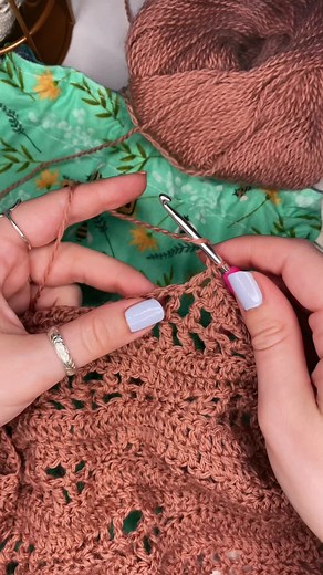Crocheting Process Close-Up: Crafting with Hands