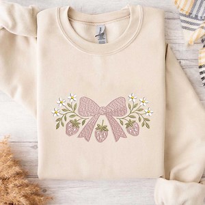 Strawberry Bow Embroidery Design, Vintage Pink Strawberry Stitch - Etsy Canada