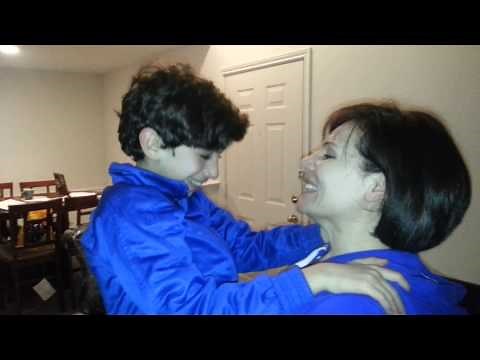 Very sentimental moment between a son and his mom.