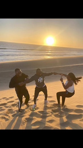 1.9K views · 38 reactions | Chasing Sunset  in the Sand Dunes of Namibia  Where the Sun ☀️ Water  & Sand align. A great place to experience. Get ready for Namibia  AIM FOR THE SKY #BEUNSTOPPABLE #abeikusantana #mrtourism #kayatoursghana #namibia #namibiatravel #sanddunes | Abeiku Santana | Facebook