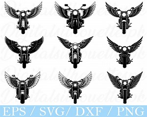Motorrad mit Flügeln SVG, geflügelte Motorrad Silhouette, Dxf, Png - Etsy.de