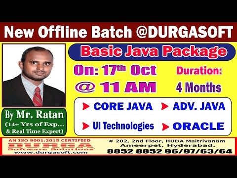 Basic Java Package Offline Training @ DURGASOFT