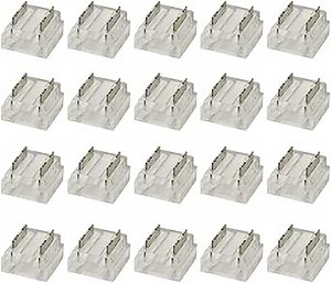 2-Pin 8mm COB LED Strip to Wire Connector Unwired Strip to Strip Clips Solderless Adapter Terminal Extension Connection for High Density LED Strip Lights 12V 24V (Pack of 20)