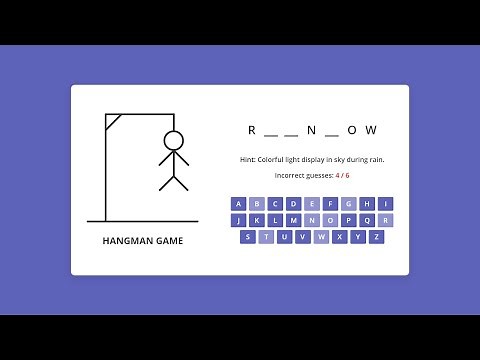Build A Hangman Game in HTML CSS and JavaScript | Hangman Game in HTML CSS and JavaScript