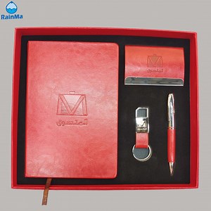 [Hot Item] Red Color Notebook Crafts Stationery Gift Set for Promotion Gifts