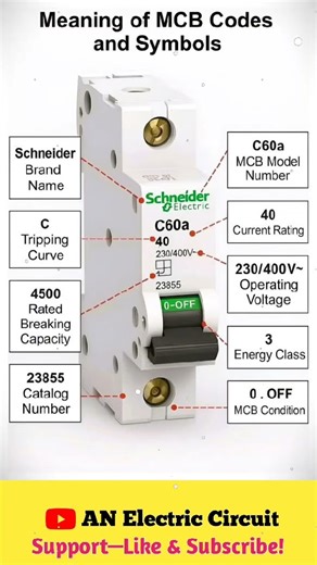 Meaning Of MCB Codes & Symbols | #shortsfeed #electronic