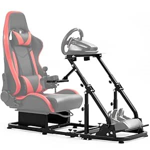 Mokapit Racing Simulator Cockpit Fit for Logitech G29 G920 G923 Thrustmaster T128X T300RS Fanatec PS5 PS4 More Stable Adjustable Steering Wheel Stand without Wheel Shifter Pedal