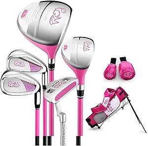 Golf Girl Junior Girls Golf Set V3 with Pink Clubs and Bag, Left Hand