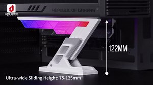 upHere Graphics Card Brace,Addressable RGB Video Card Sag Holder GPU Bracket,Adjustable Height Support,White GB10TC