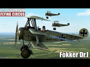 IL-2 Flying Circus Fokker Dr.1 Triplane Air Combat WW1 Fighter Plane