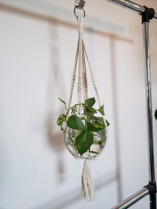 Natural Color Cotton Thread Macramé Glass Pot Holder - Etsy