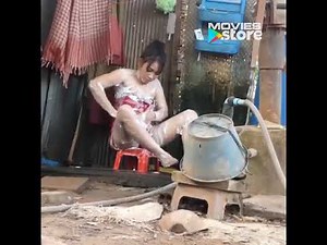 Natural Country Girl Bathing