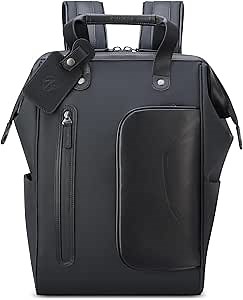 PEUGEOT Voyages Backpack Tote, Black, 16 Inch Laptop Sleeve
