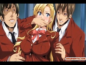 Schoolgirl Japanese hentai coed with bigboobs gangbang and c