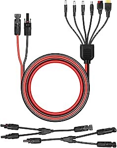 ULZOZN 6-in-1 Solar Connector Kit with Female ＆ 2pcs Male Connector and Y-Branch Parallel Solar Connector Kit, Fit for Solar Panel Parallel & Portable Power Staion Charging Outdoor