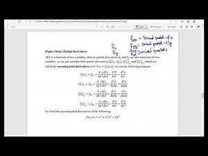 Math 121: Higher Order Partial Derivatives