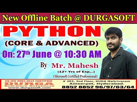 PYTHON Offline Training @ DURGASOFT