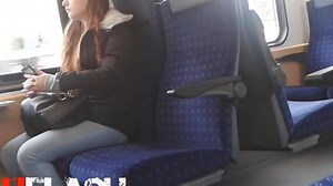 Train flash with Cum and Girl Smiles