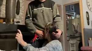 Real housewife have to make a quickie blowjob