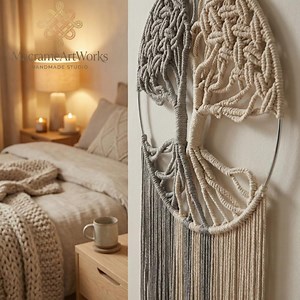 Tree of Life Macrame Wall Hanging | Handmade Neutral Fiber Art - Etsy Canada