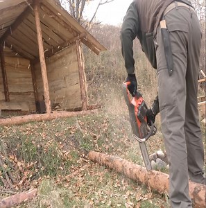 Creating a wooden cabin for solo bushcraft with natural materials. | Building Skills | Facebook