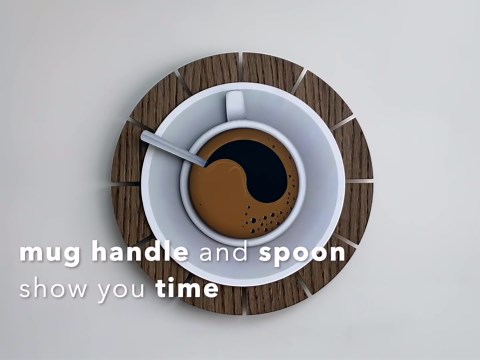 goodtime Coffee Cup Wall Clock, White & Brown Wall Decor, Modern, Silent Clock, Coffee Time Clock, 11.5 inches, Coffee Theme, Quartz Mechanism, Unique Decorative Kitchen Gift for Men and Women