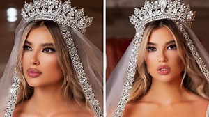 Bride’s busty wedding gown shocks