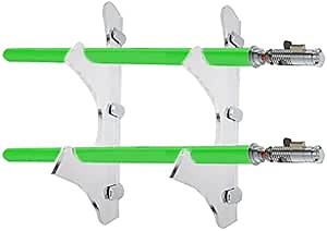 WANLIAN Lightsaber Stand Sword Stand Wall Mount Lightsaber Stand for Lightsaber, Sword, Sabre Storage Display - Hardware Included2 layers transparent 1 pair