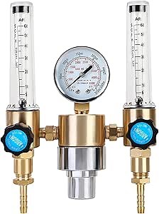BETOOLL Argon/CO2 MIG TIG Flow Meter Gas Regulator Gauge 0-60 SCFH 0-4500 Psi CGA580 Inlet Connection