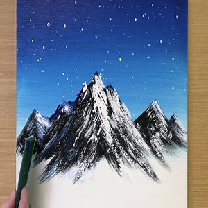 Painting Snowy Mountains / Easy Acrylic Painting Technique | Painting Skills
