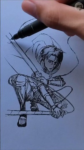 Levi Ackerman speed draw 🙉 #anime #ytshorts #drawing #art #sketch #leviackerman #drawingtechniques